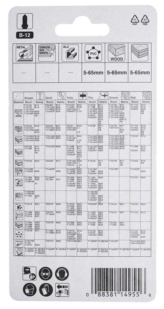 Stichsägeblatt B-12 Holz/Kunststoff