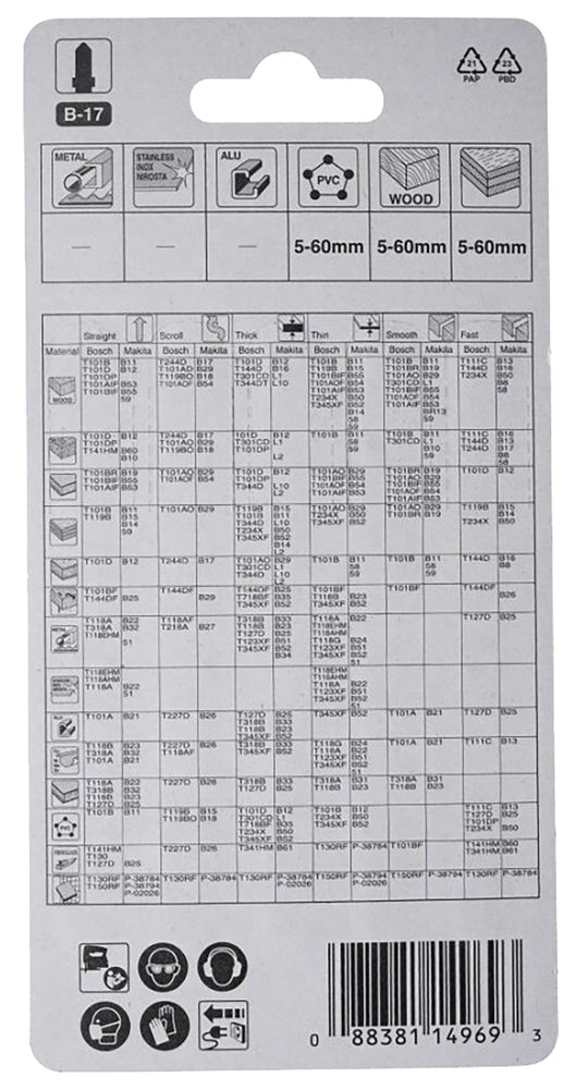 A-85690 Stichsägeblatt B-17 Kurvenblatt Holz/Kunststoff