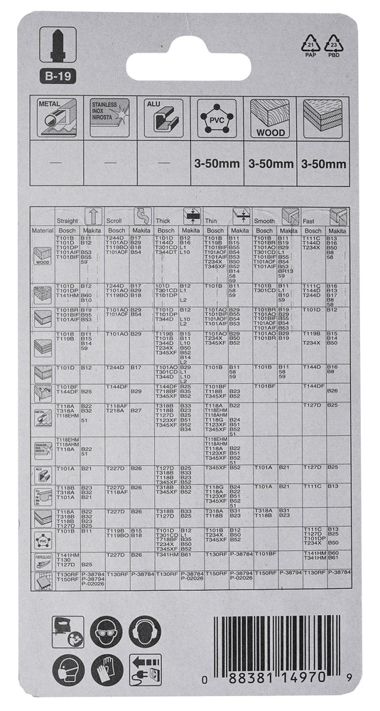 Stichsägeblatt B-19 Arbeitsplatten/Kunststoff