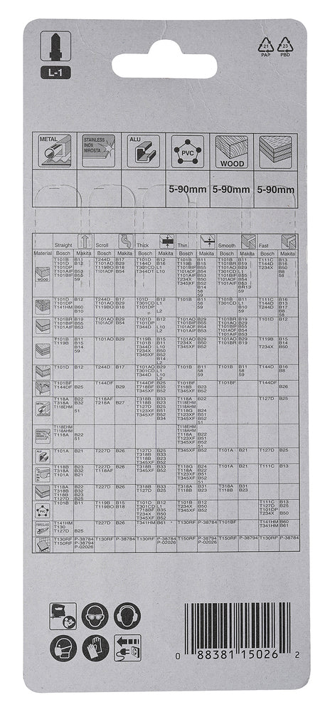 Stichsägeblatt L-1 Holz/Kunststoff A-86290