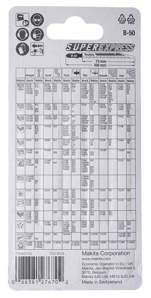 Stichsägeblatt B-50 Holz/Kunststoff B-06460