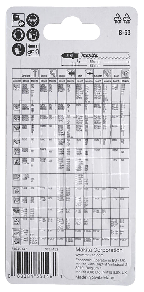 Stichsägeblatt B-53 bi Laminat B-10970