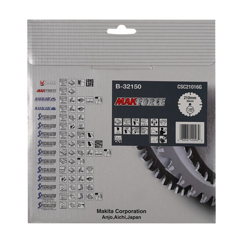 Kreissägeblatt 210x30x16Z MAKFORCE