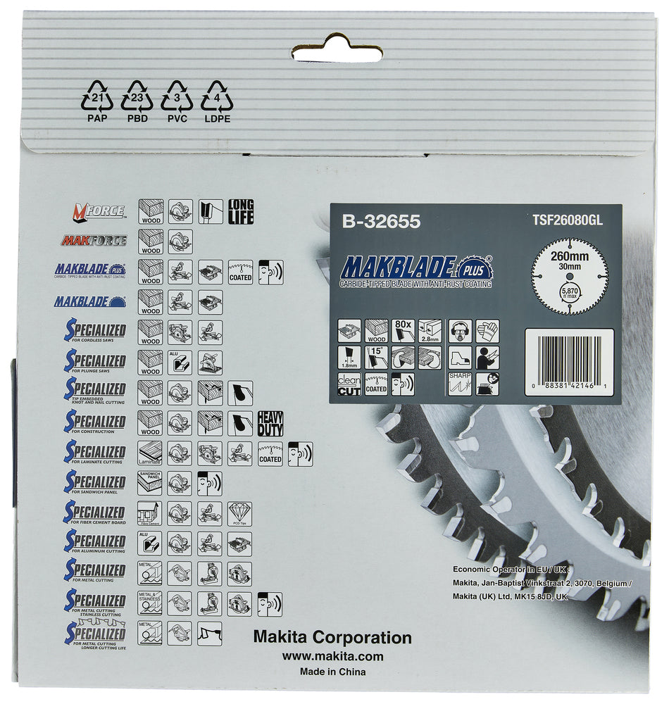 B-32655 MAKBLADE+ Sägeb. 260x30x80Z