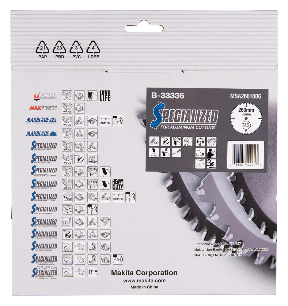 B-33336 SPECIALIZED Sägeb.260x30x100Z