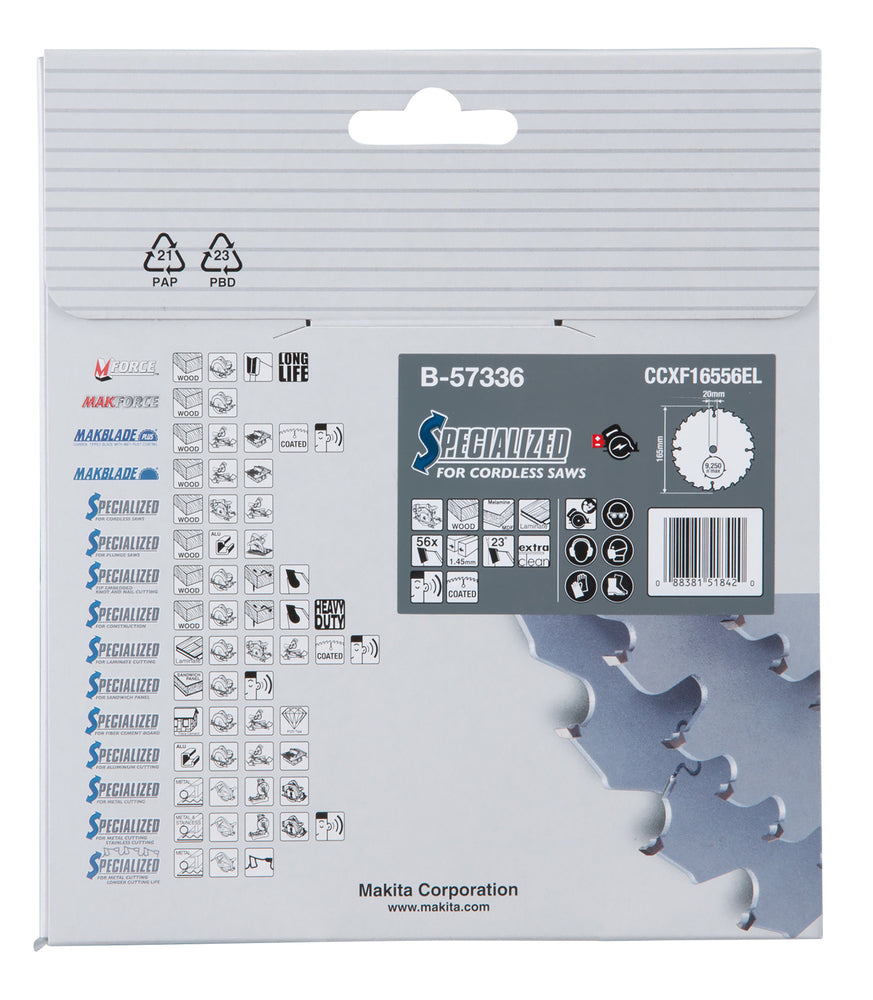 Sägeblatt 165x1,45x20, 56Z EFFICUT B-57336