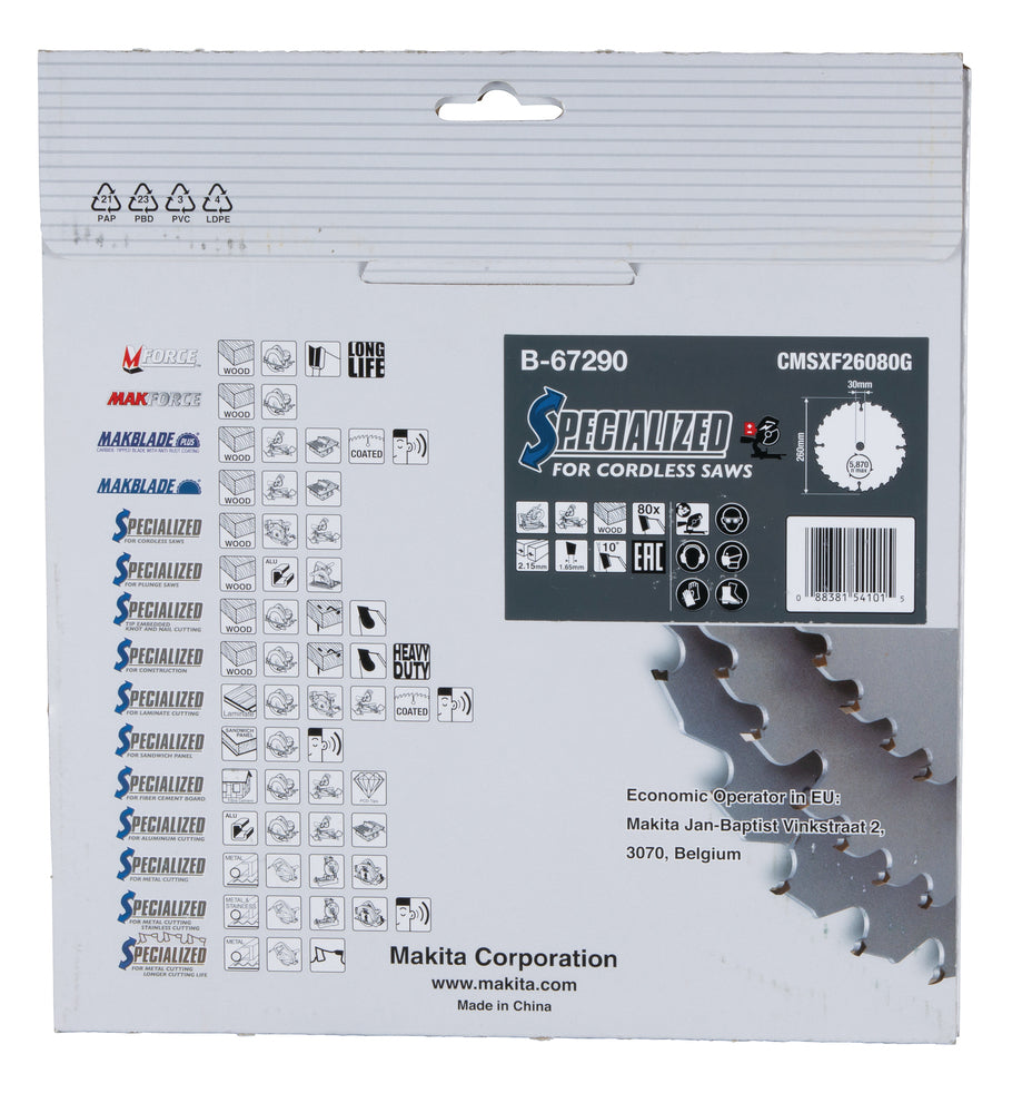 Sägeblatt 260x2,15x30, 80Z EFFICUT B-67290