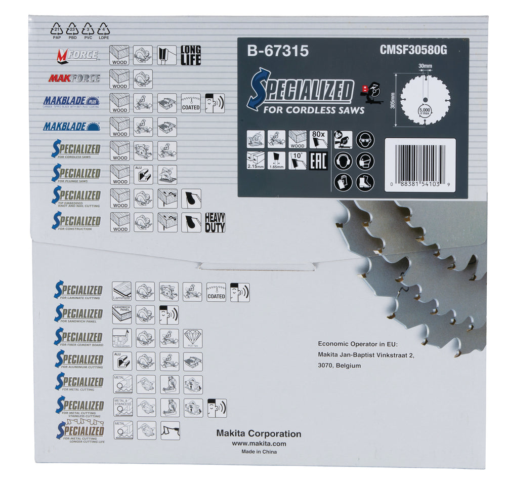 Sägeblatt 305x2,15x30, 80Z EFFICUT B-67315