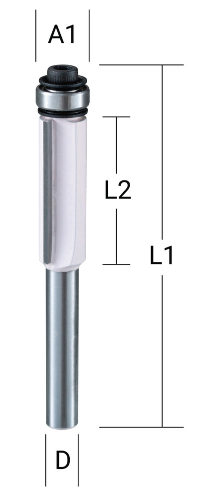 D-47709 Bündigfräser zweischneidig 12,7 mm