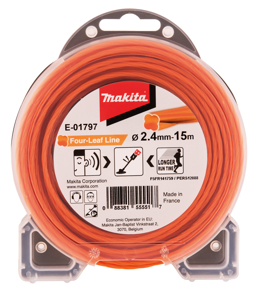 E-01797 Mähfaden Four-Leaf 2,4mm x 15m