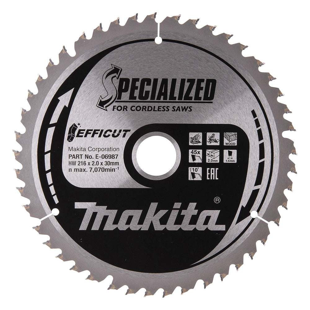 Sägeblatt 216x1,5x30, 45Z EFFICUT E-06987