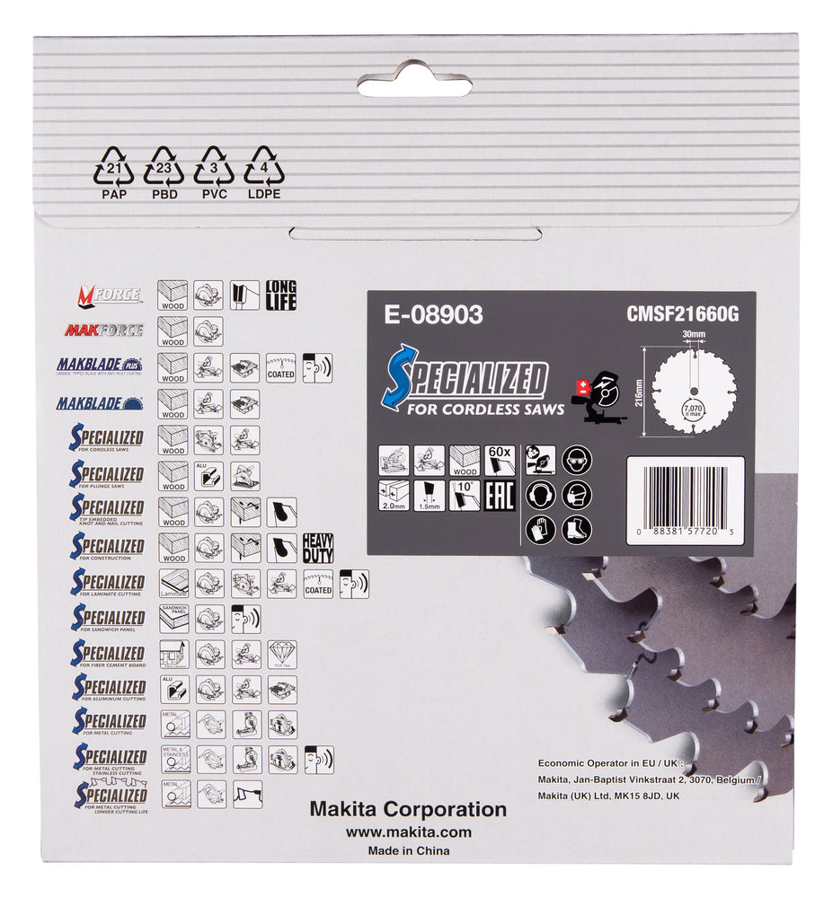 E-08903 Sägeblatt 216x2,0x30, 60Z EFFICUT