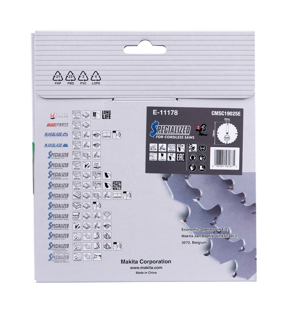 E-11178 Sägeblatt 190x1,85x20, 25Z EFFICUT