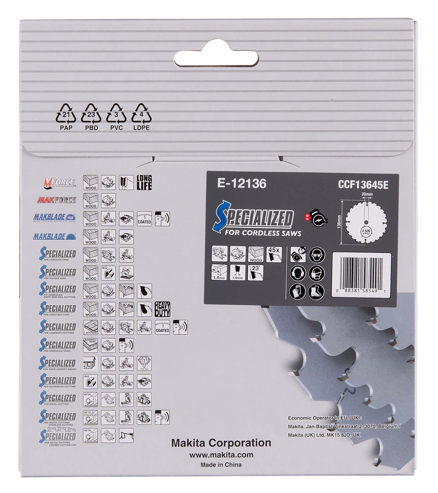 Sägeblatt 136x1,4x20, 45Z EFFICUT E-12136
