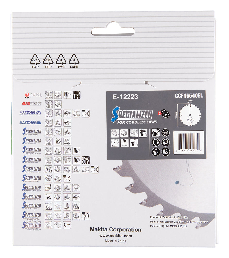 Sägeblatt 165x1,5x20, 40Z EFFICUT E-12223