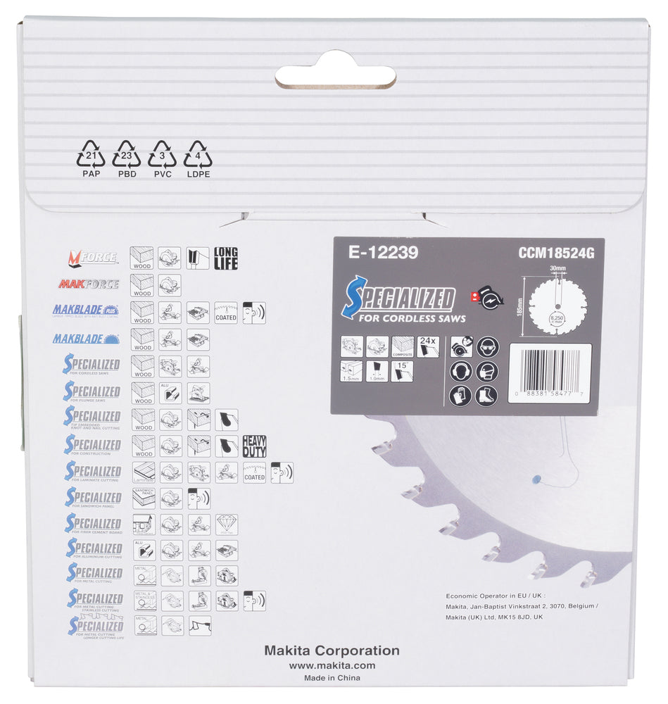 Sägeblatt 185x1,5x30, 24Z EFFICUT E-12239
