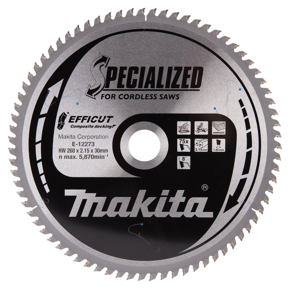 Sägeblatt 260x2,15x30, 75Z EFFICUT E-12273