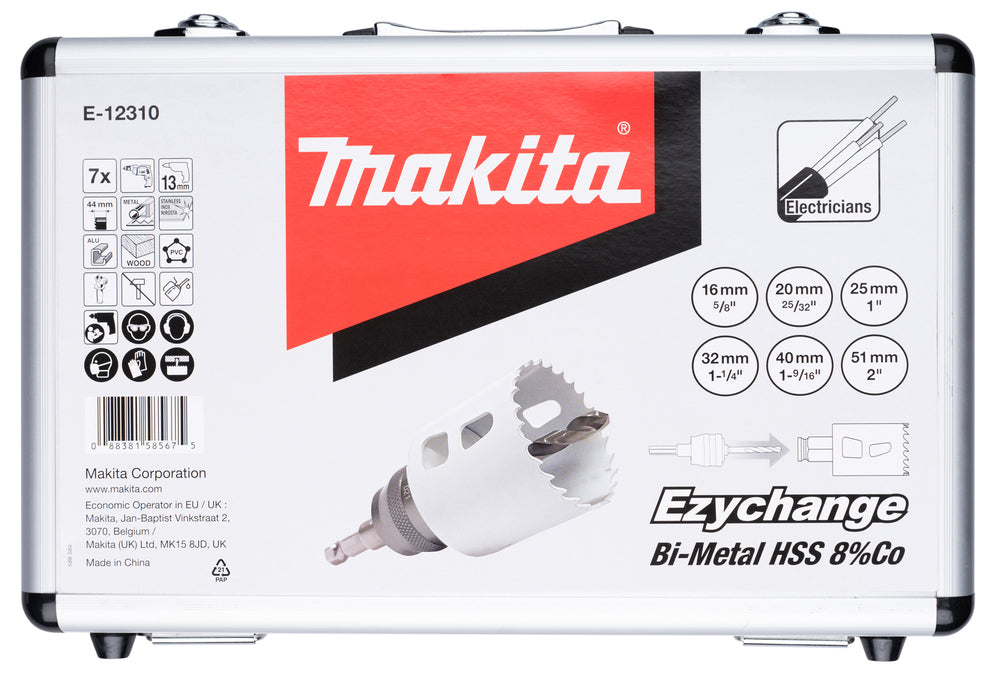 E-12310 EZYCHANGE Lochsägen-Set Elektriker 7-teilig HSS-BiM