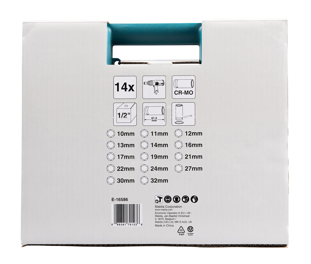 E-16586 IMPACT BLACK Schlagnuss-Set 14-tlg. 1/2"