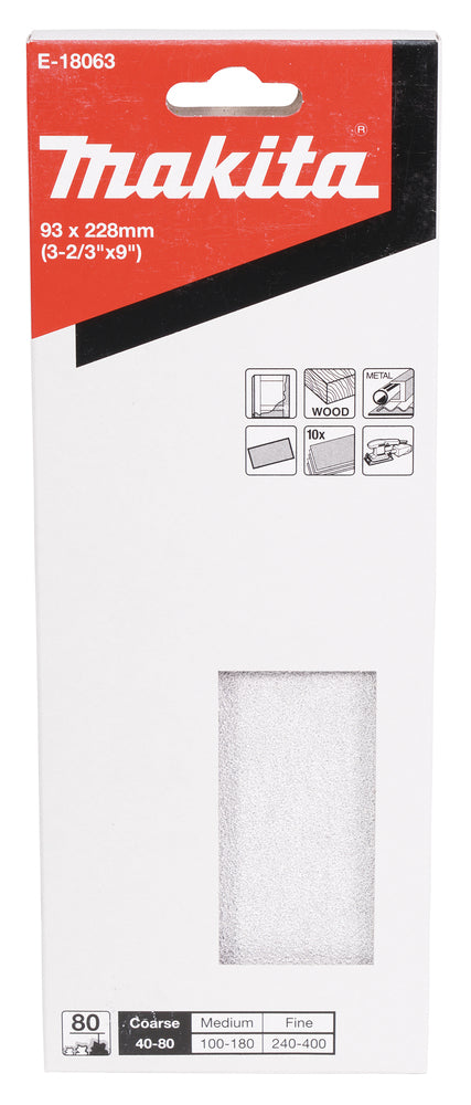 Schleifpapier P80 93x228mm E-18063