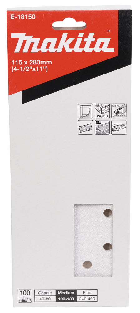 E-18150 Schleifpapier P100 115x280mm gelocht