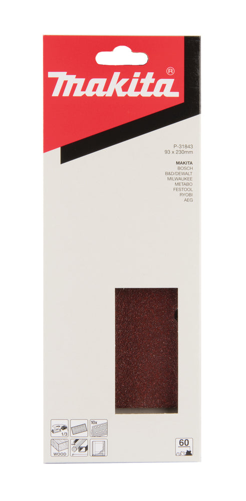 Schleifpapier P60 93x230mm gelocht P-31843