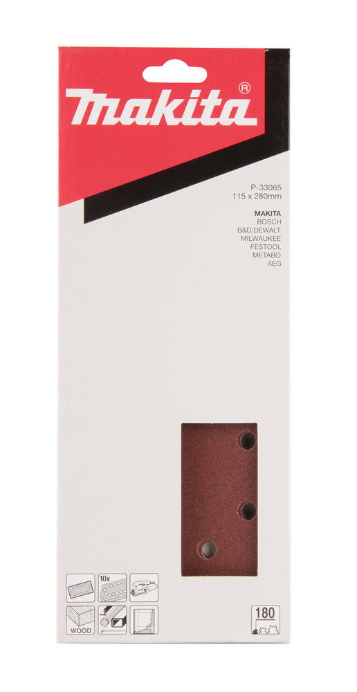 Schleifpapier P180 115x280mm gelocht P-33065