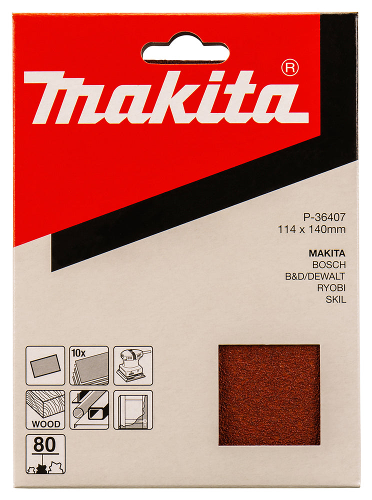 Schleifpapier P80 114x140mm ungelocht P-36407