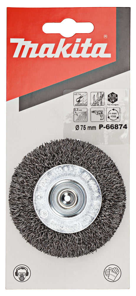 P-66874 Rundbürste 75mm 1/4" verzinkt