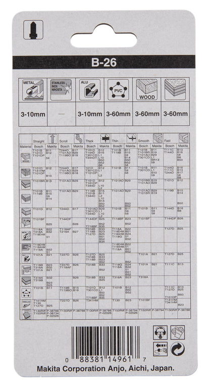 Stichsägeblatt B-26 Kurvenblatt Holz/Metall/Kunststoff   A-85771