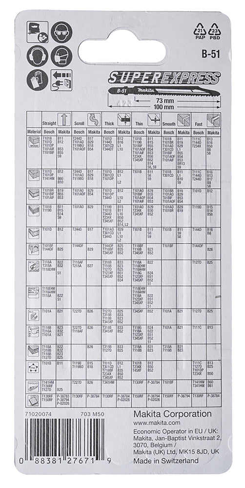 B-06476 Stichsägeblatt B-51 Metall/Edelstahl
