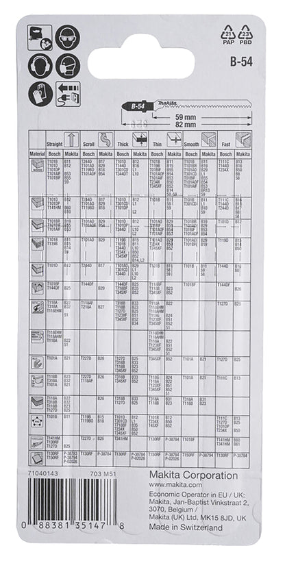Stichsägeblatt B-54 bi Kurvenblatt Laminat