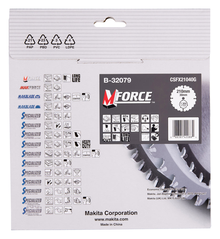 Kreissägeblatt 210x30x40Z M-FORCE