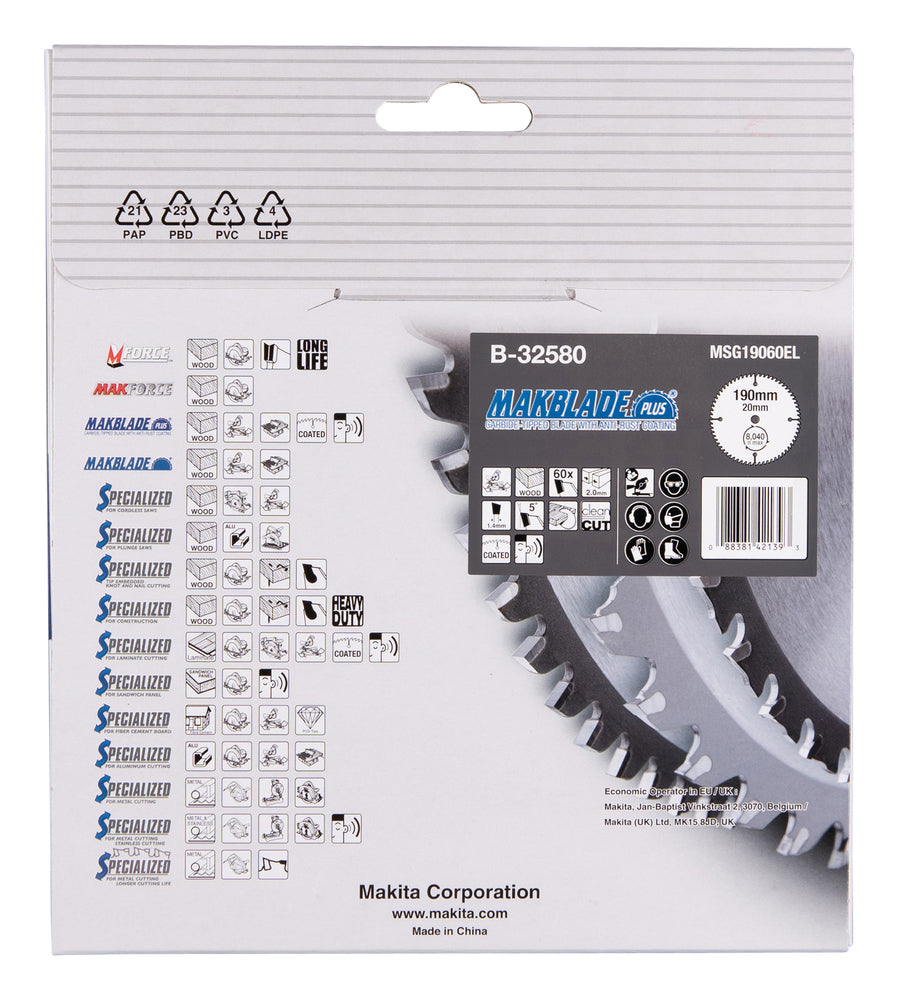 B-32580 MAKBLADE+ Sägeb. 190x20x60Z