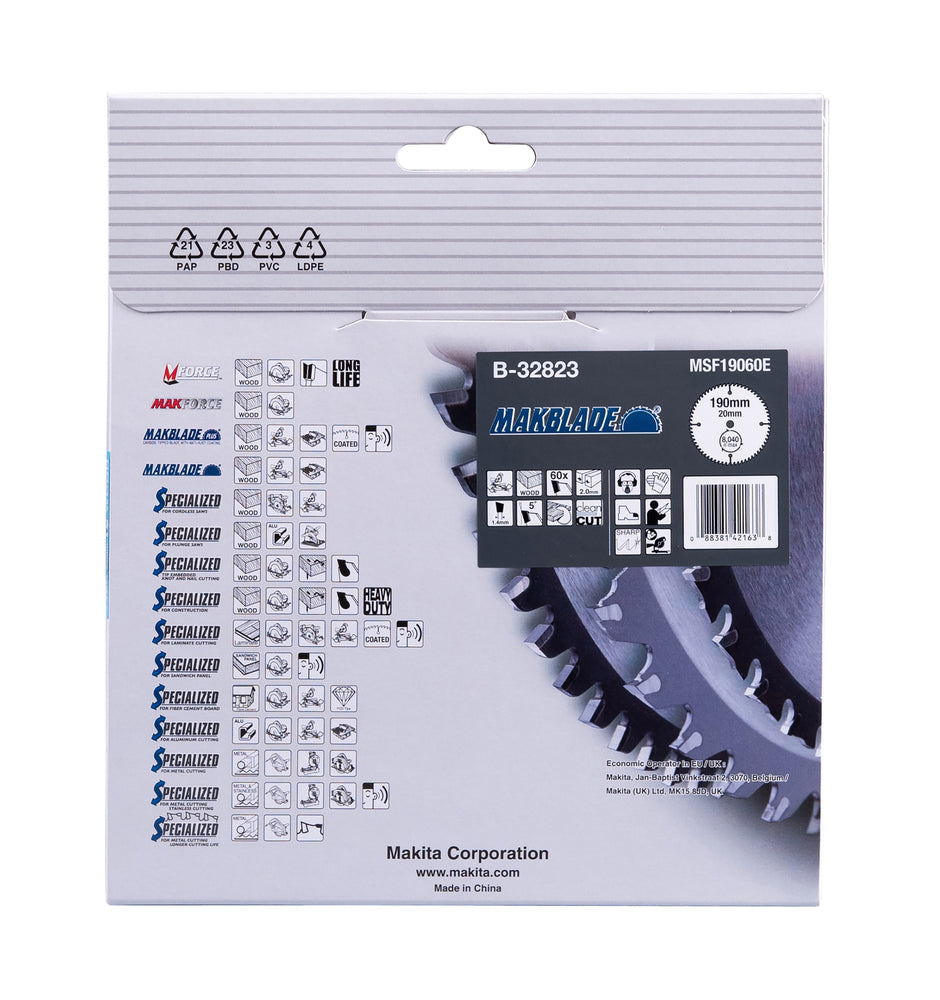 B-32823 MAKBLADE Sägeb. 190x20x60Z