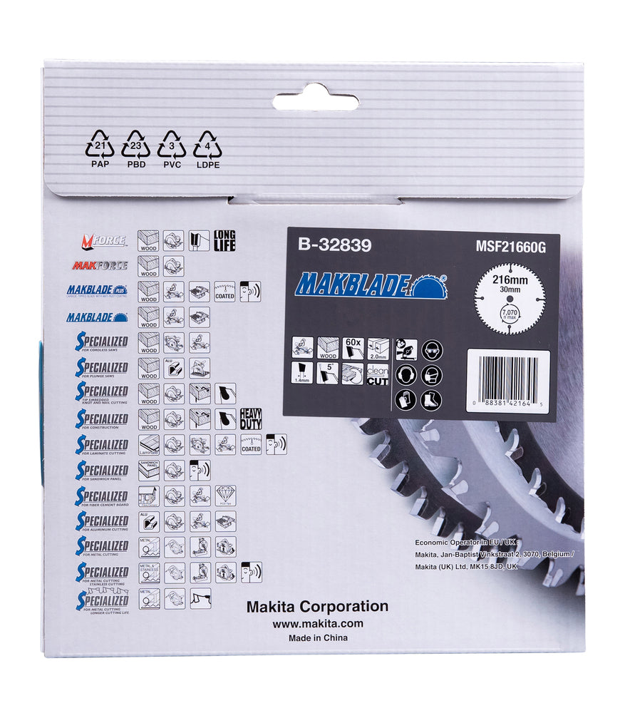 B-32839 MAKBLADE Sägeb. 216x30x60Z