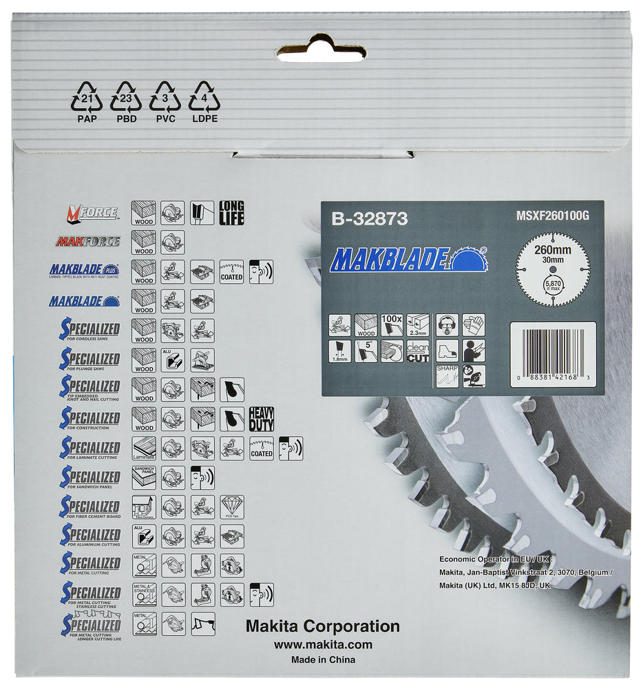 B-32873 MAKBLADE Sägeb. 260x30x100Z