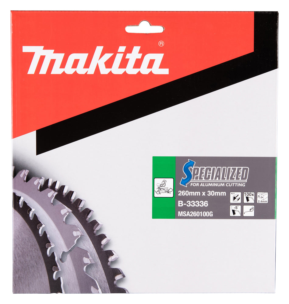 Kreissägeblatt 260x30x100Z Specialized Aluminium