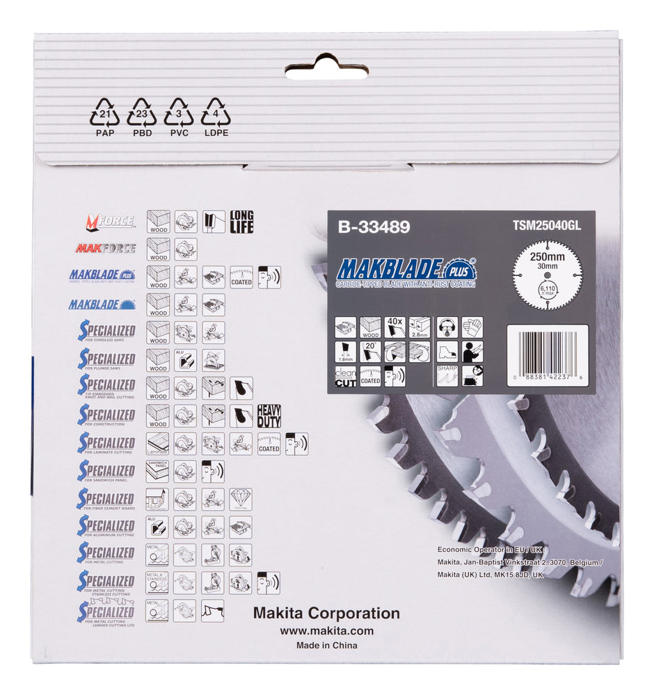 B-33489 MAKBLADE+ Sägeb. 250x30x40Z