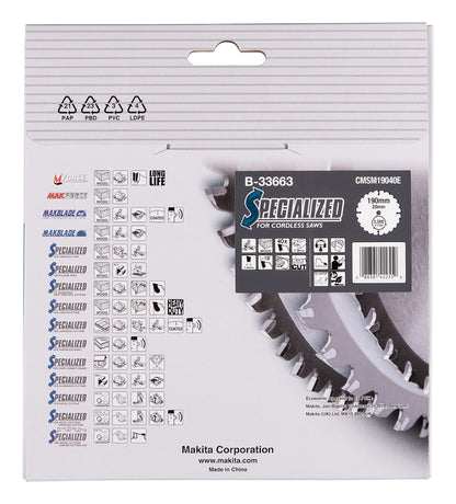 B-33663 MAKBLADE Sägeb. 190x20x40Z