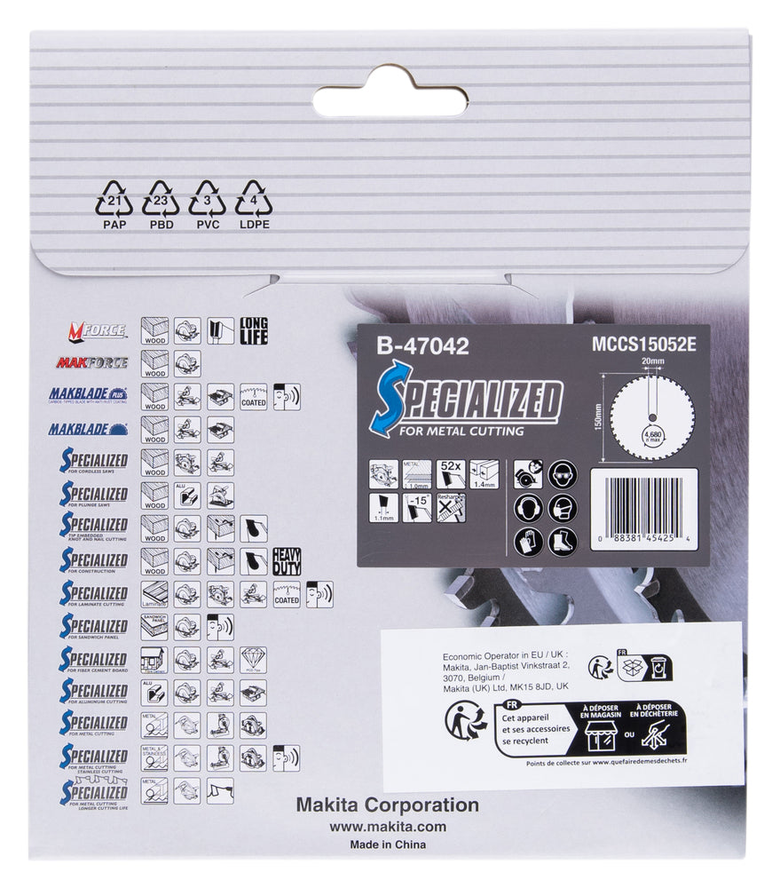 B-47042 Sägebaltt f. Bleche 150x20x52Z