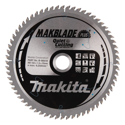 Kreissägeblatt 165x20x64Z MAKBLADE PLUS