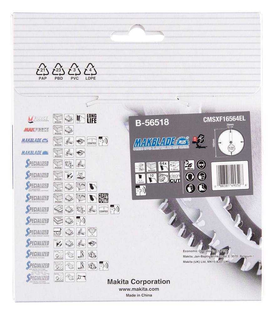 B-56518 MAKBLADE+ Sägeb. 165x20x64Z