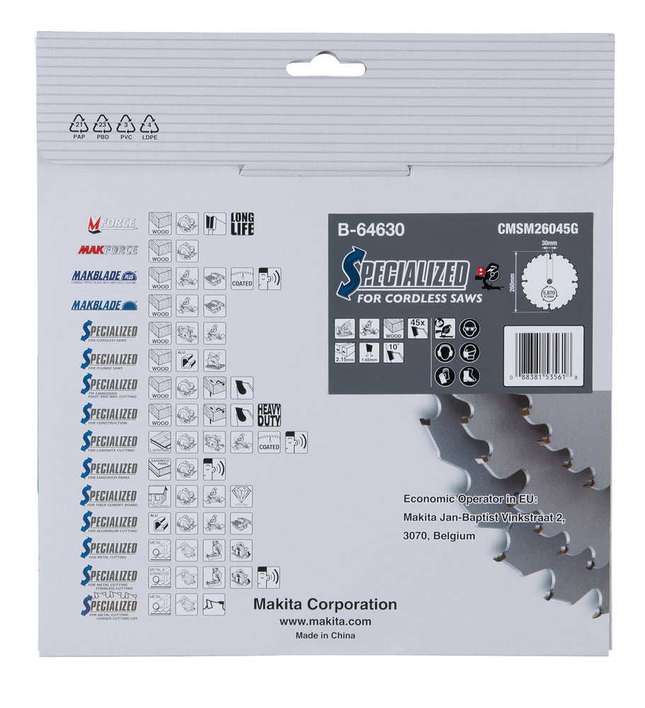 B-64630 Kreissägeblatt 260x30x45Z EFFICUT