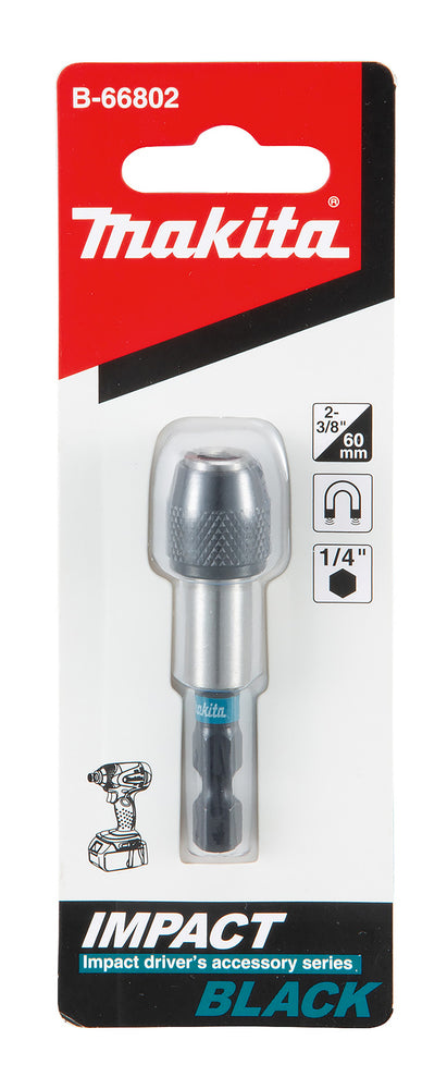 B-66802 Bit-Halter 1/4" 60mm IMPACT BLACK