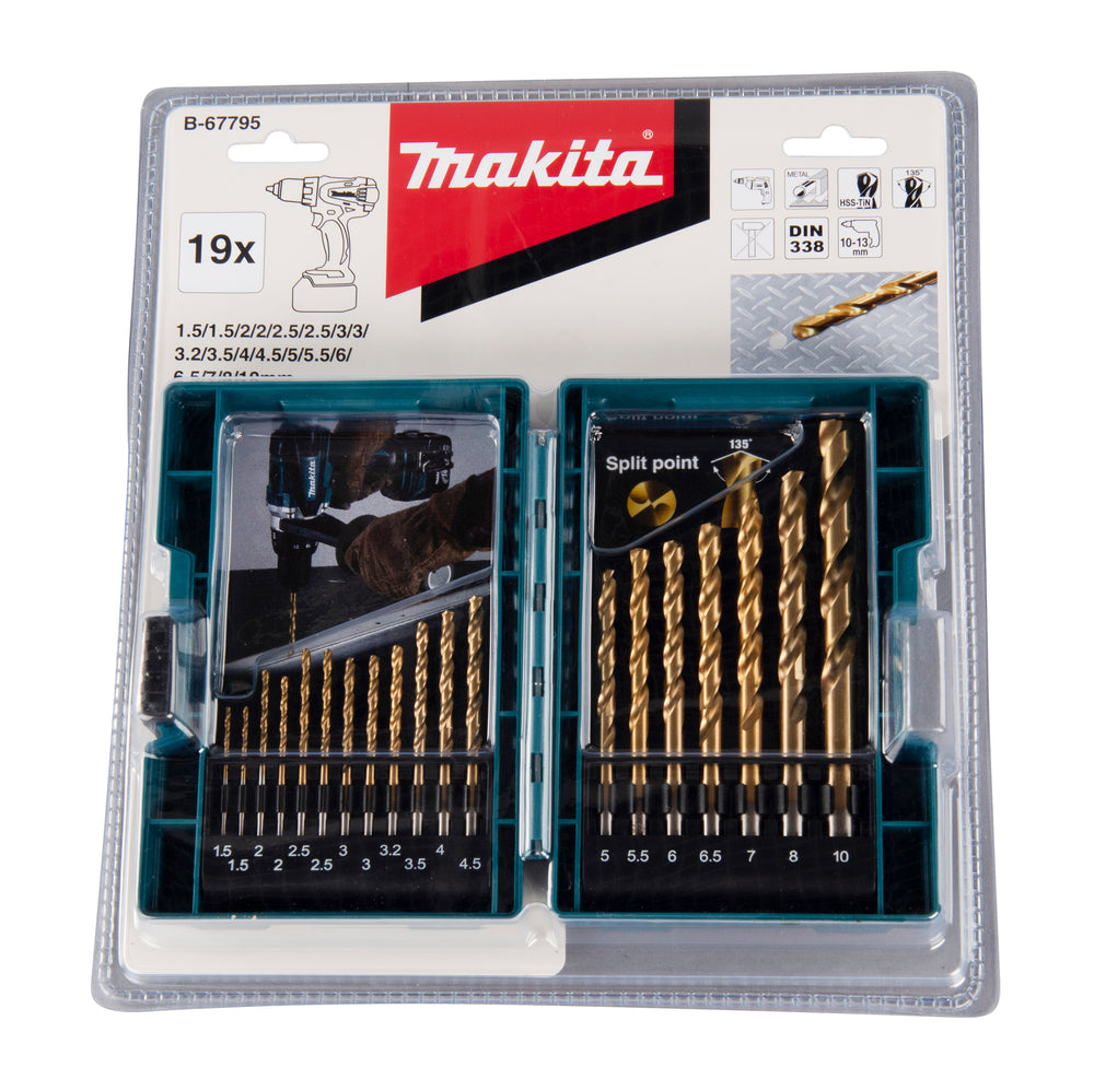 B-67795 Bohrer-Set 19-tlg. HSS-TiN 