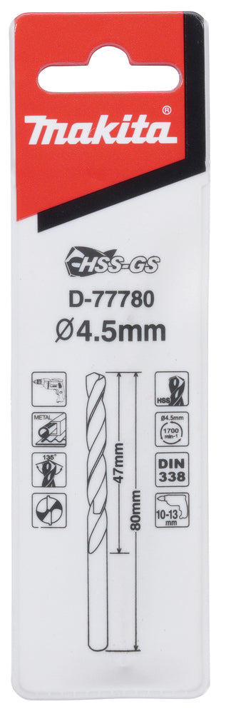 Bohrer 4,5mm HSS-GS