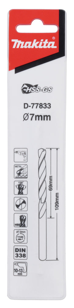 D-77833 Bohrer 7mm HSS-GS