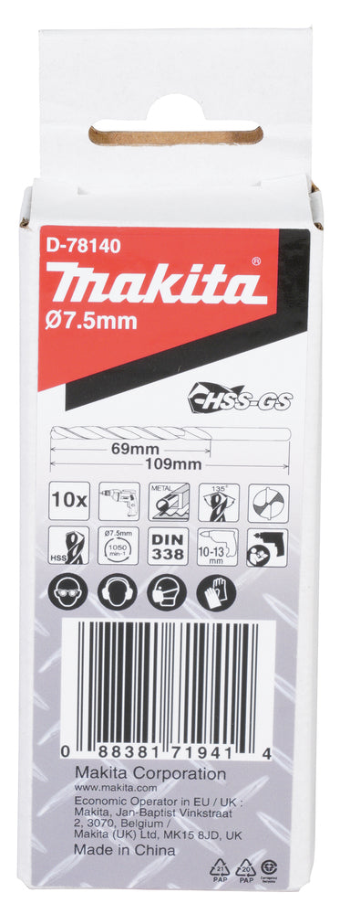 Bohrer 7,5mm HSS-GS 10Stk.