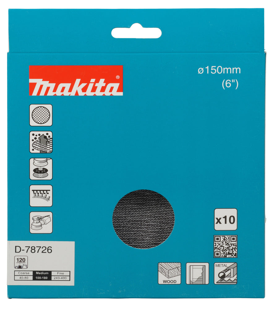 Netzschleifmittel A120 150mm Klett